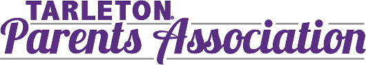 The image displays the logo of the "Tarleton Parents Association" with the text in purple.