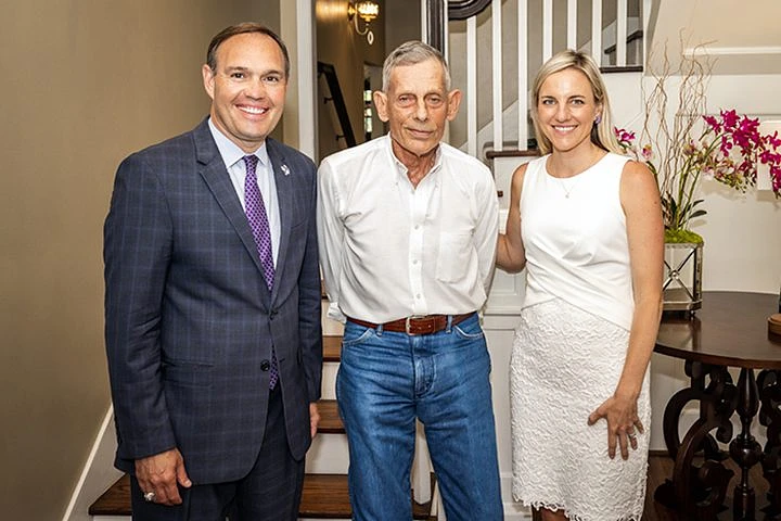 Tarleton President Dr. James Hurley with Henry Hohenberger and First Lady Kindall Hurley.