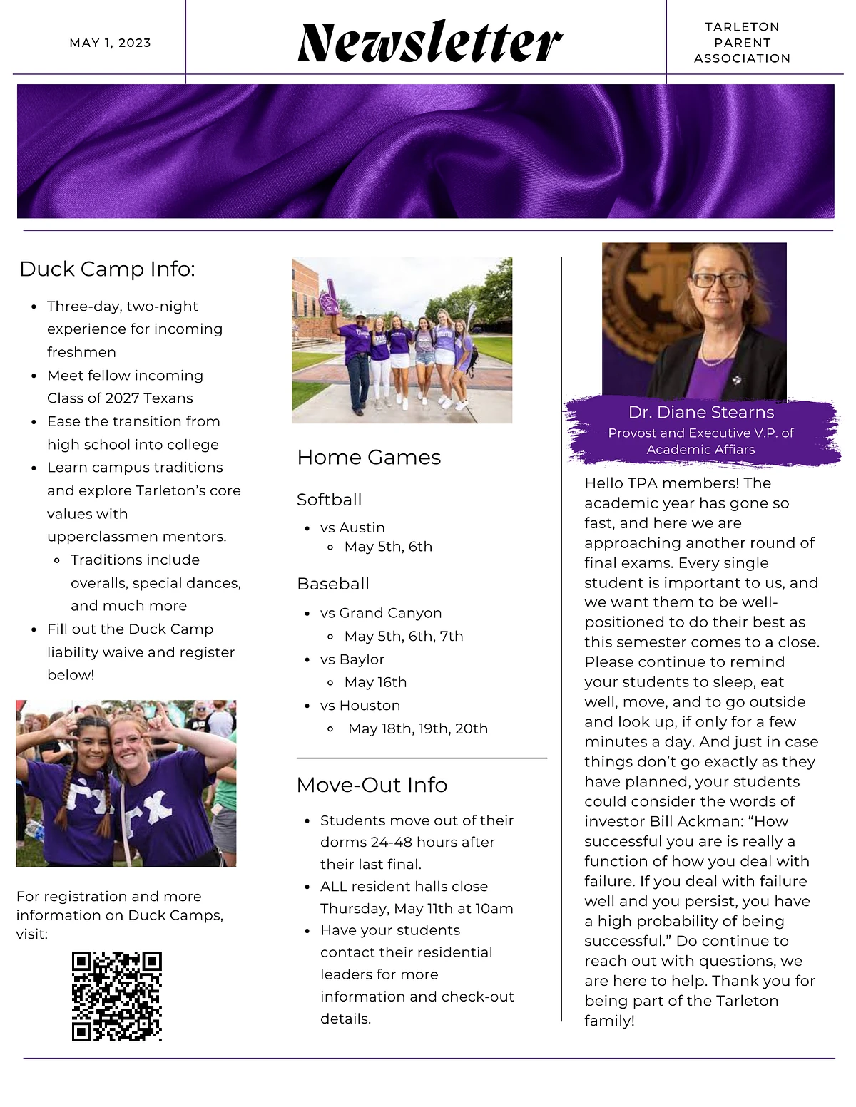 Tarleton Email May | The Tarleton State University Parent and Family Experience