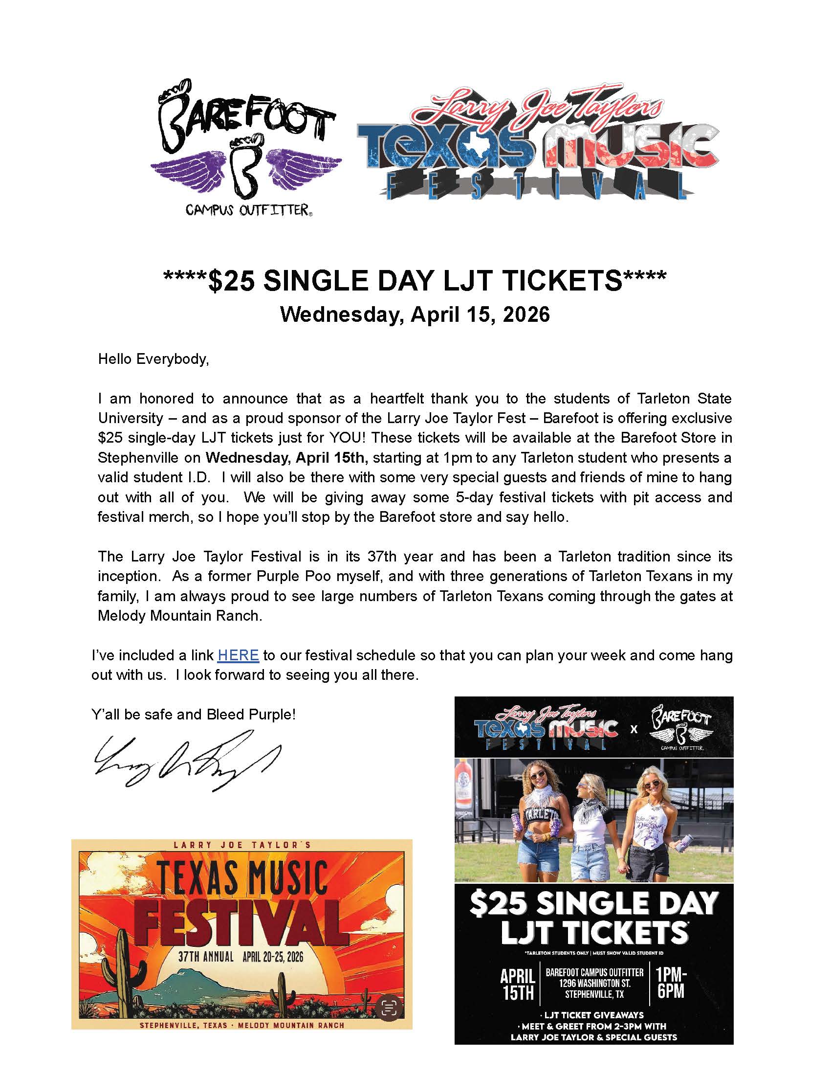 Tarleton Email LJT | The Tarleton State University Parent and Family Experience